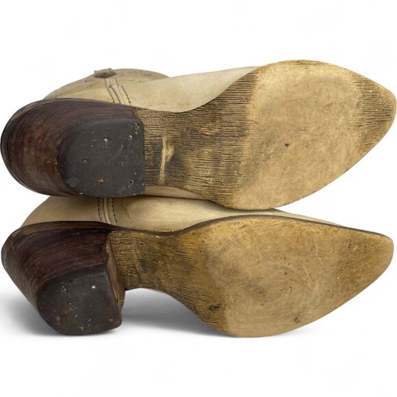 Durango Ivory Leather Hearts Western Cowboy Cowgirl High Heel Boots Women's 7 M - Picture 10 of 14